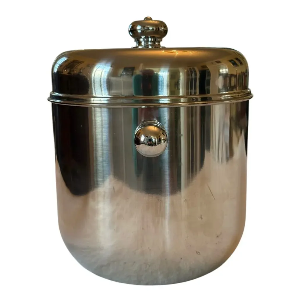 Vintage Godinger Stainless Steel Vodka on Ice Bucket With Five Shot Glasses